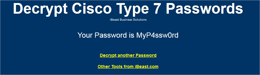 decrypt cisco type 5 password free